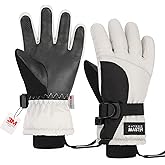 OutdoorMaster Kids Ski Snow Gloves, 3M Thinsulate Winter Windproof Waterproof Thermal Gloves for Boys & Girls, Fits Youth Winter Sports, Skiing, Snowboard