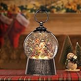 Christmas Snowman Snow Globe Lantern, Light up Christmas Indoor Decorations with Timer, Musical Snow Globe with Swirling Glitter, USB Powered & Battery Operated Snowman Red Cardinal Gifts