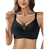 Avidlove Wireless Bras for Women No Underwire V Mesh Bralette Seamless Comfortable Bra Push Up Full Coverage Everyday Bras