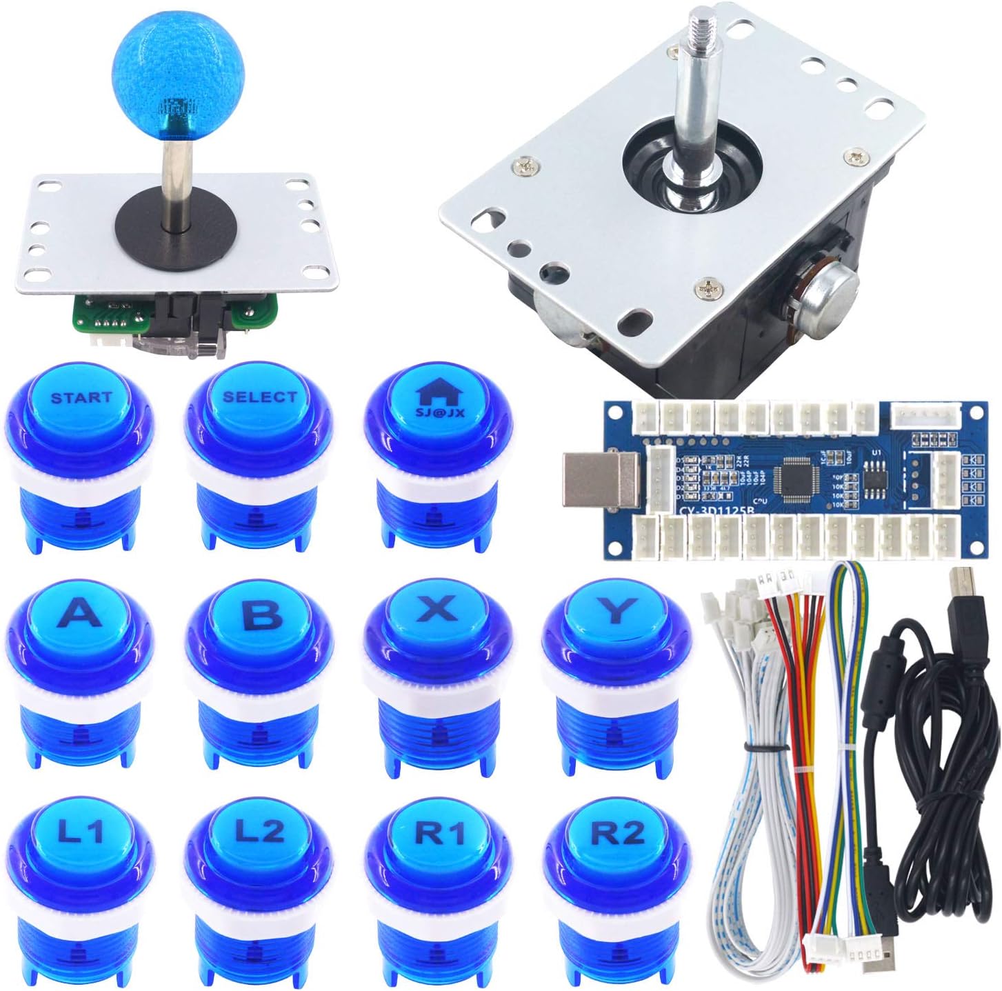 SJJX Arcade Game Controller Arcade DIY Kit LED 3D Flight