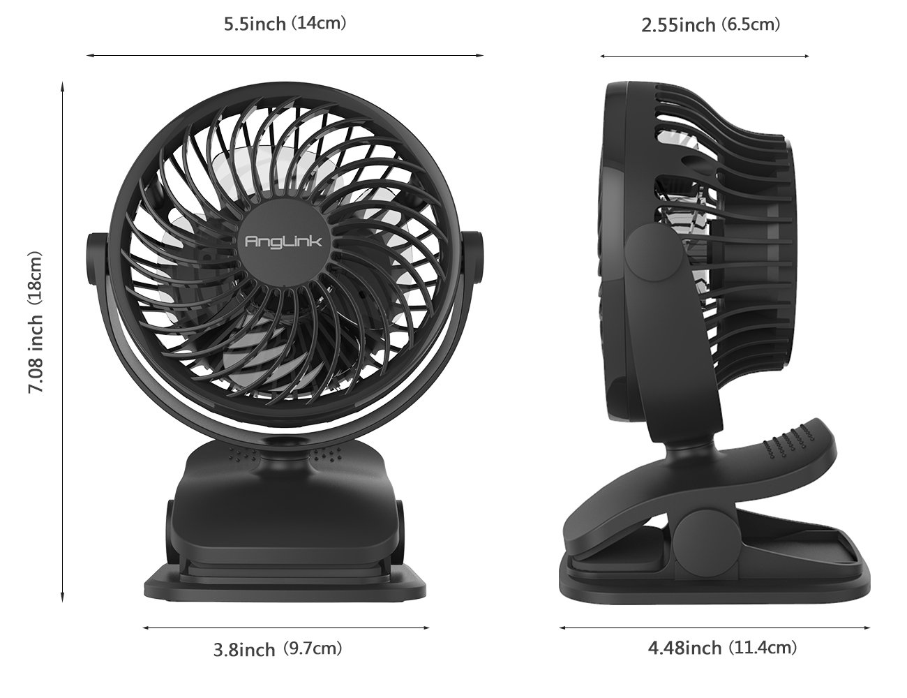 Clip on Fan, Mini Personal Desk Fan Portable Rechargeable Battery