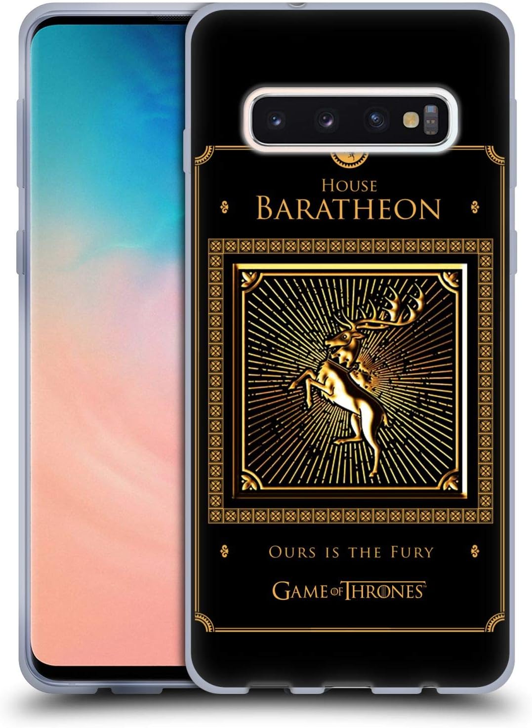 Official HBO Game of Thrones Baratheon Border Golden Sigils Soft Gel Case Compatible for Samsung Galaxy S10