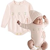 Simplee kids Baby Girls Kint Romper Fall Long Sleeve Rompers Newborn Baby Solid Overall Jumpsuit Outfits