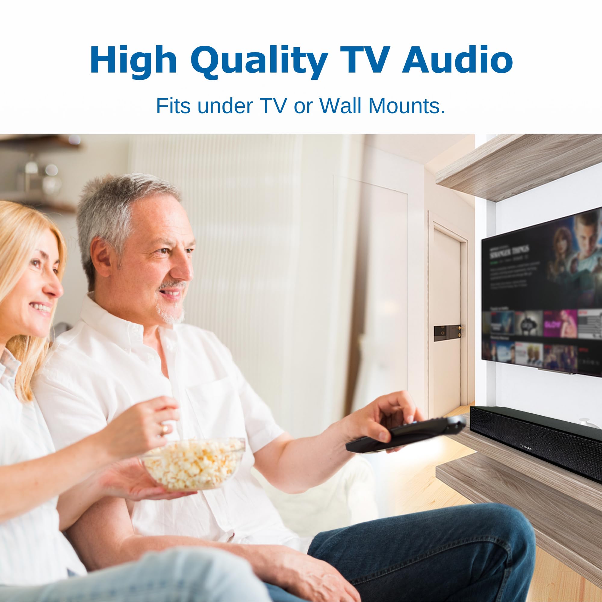 TV · EARS Sound Bar for TV, Voice Clarifying, Long Range Television Speakers, 17