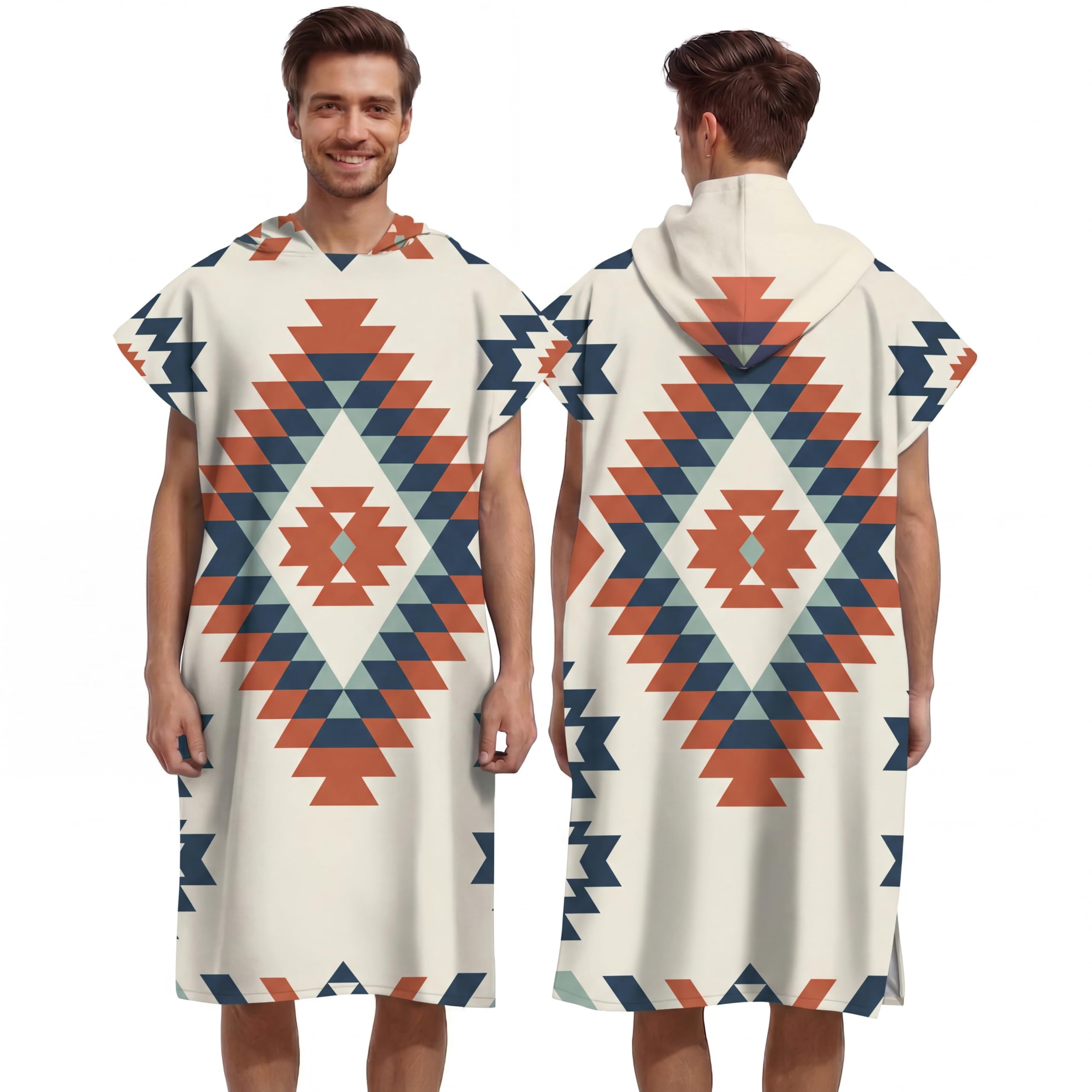 LOMTRATS Quick-drying Surf Poncho, Changing Towel, Bathrobe, Sports Towels for Swimmers,Hoodie for Adults,Swimming,Beach,Surfing,Diving,Bathing（Adult-M）