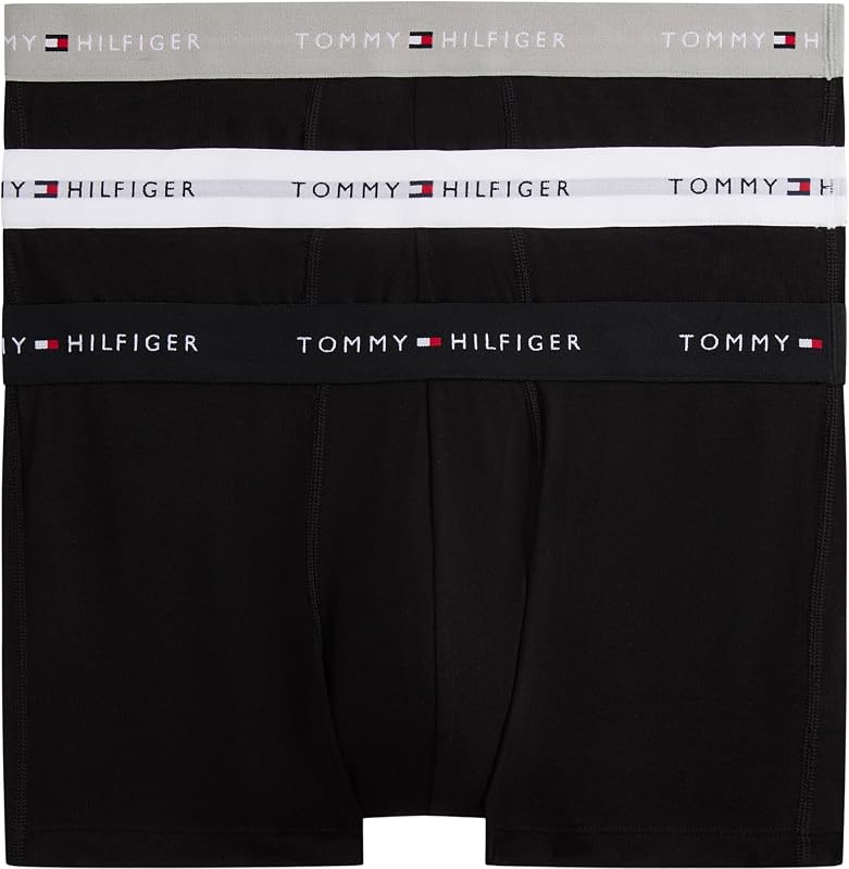 Herren 3er Pack Boxershorts Trunks aus Baumwolle mit Stretch, Mehrfarbig (Grey Heather/Black/White), S — Foto 1 von 6