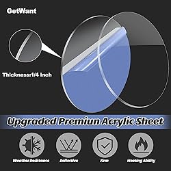 GetWant 1/4" Thick Clear Plexiglass Circle