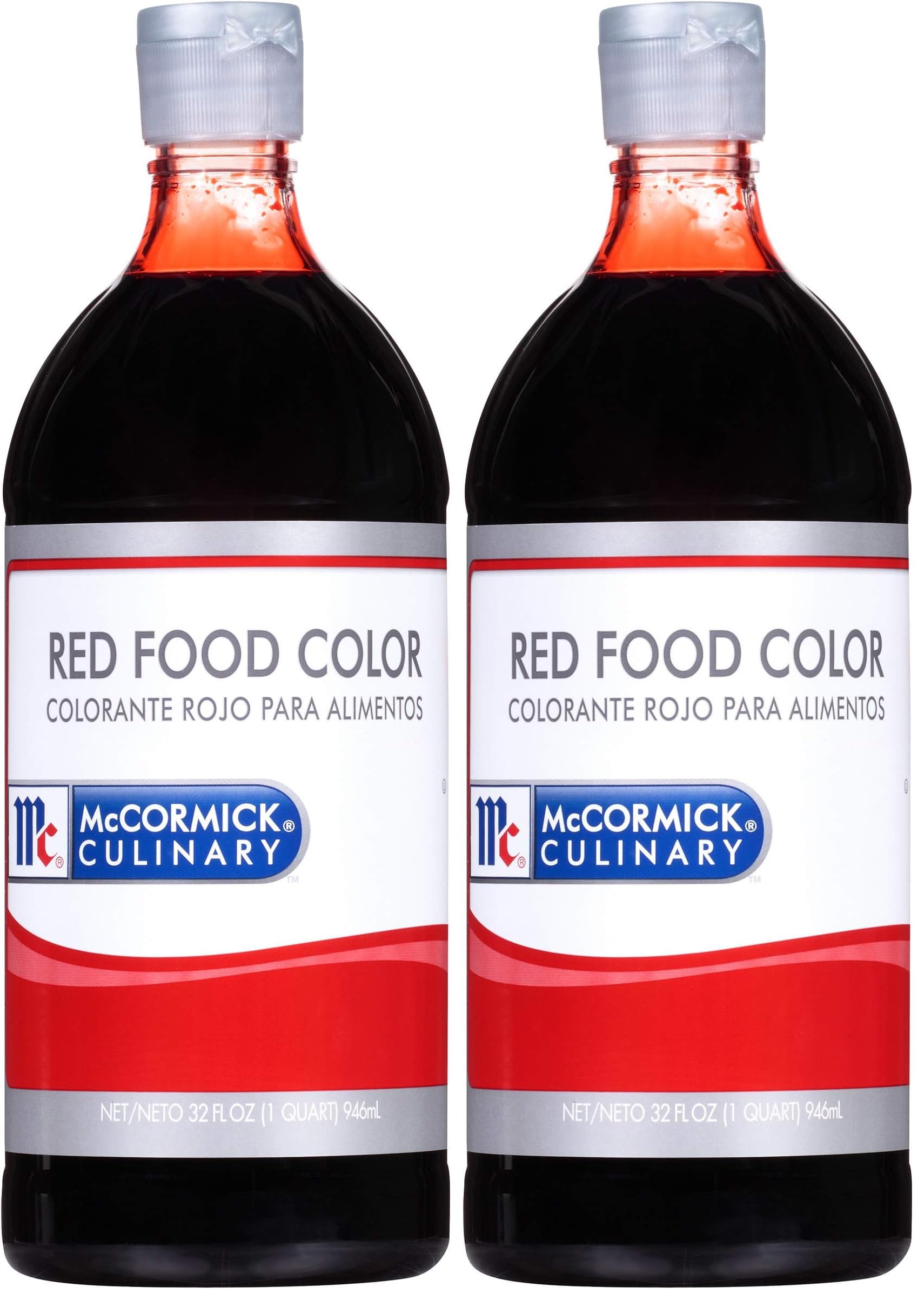 McCormick Culinary Red Food Coloring, 32 fl oz - One 32 Fluid Ounce Bottle of Red Food Dye With Rich Red Color Perfect for Red Velvet Cakes, Frosting, Icing, Cookies and More (Pack of 2) Image