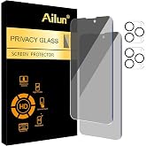 Ailun Privacy Screen Protector+Camera Lens Protector for iPhone 14 Pro Max | 2+2 Pack, 6.7 Inch, Tempered Glass Film, Anti Spy Private, Case Friendly, HD