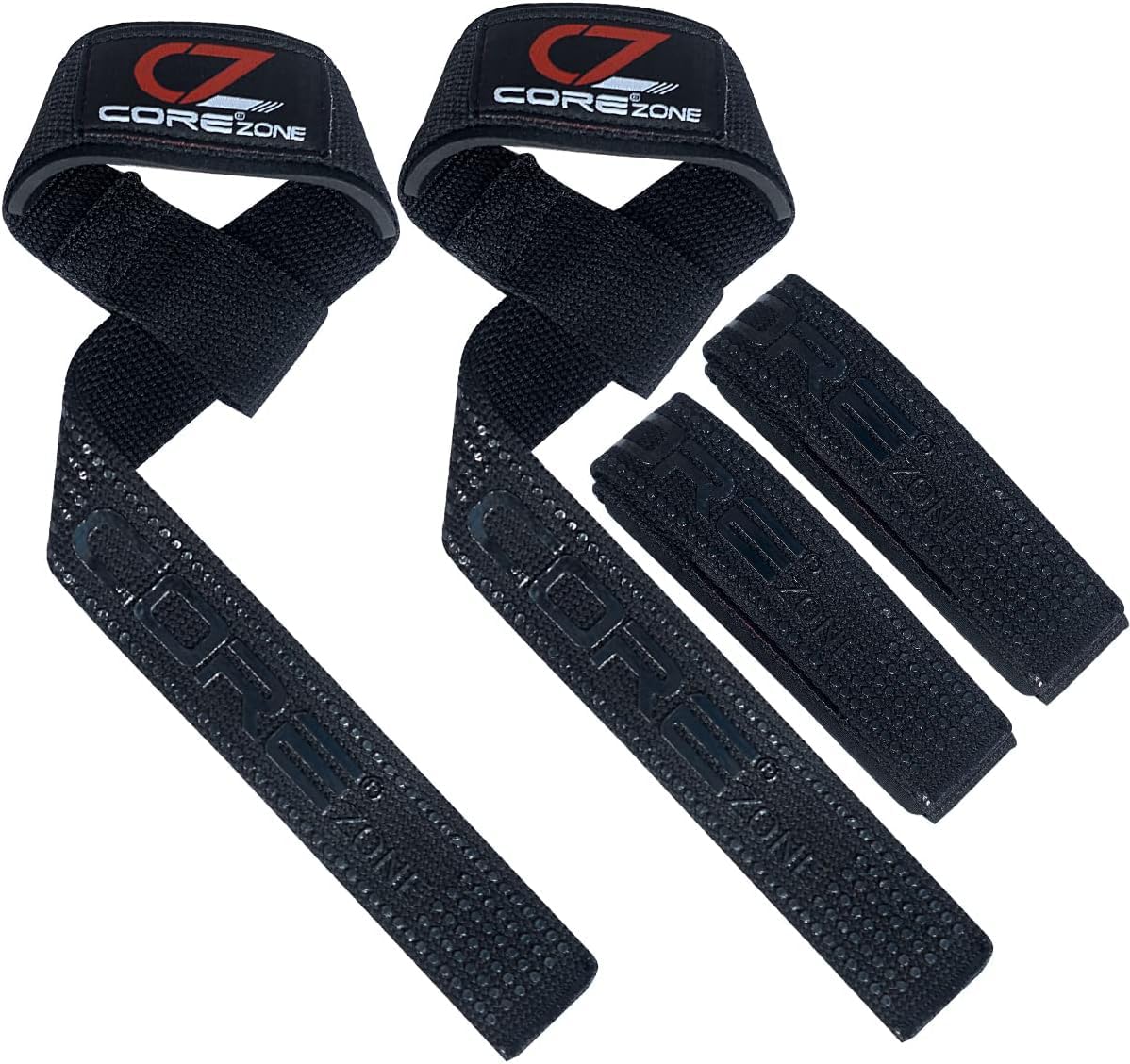 COREZONE Weight Lifting Straps - Wrist Support for Powerlifting, Deadlifts, Gym Workouts Wraps - Adjustable Straps for Enhanced Grip and Strength, Weightlifting Fitness Accessories for Men and Women.