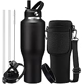 40 OZ Stainless-steel Insulated Water Bottles - Cold 48H & Hot 24H, Leak-Proof Metal Water Flask with Sleeve, Protective Boot, BPA Free Vacuum Insulated 40oz Water Bottle Fits In Cup Holder