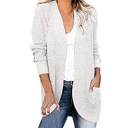 ADJHDFH Orange Sweater Cable Knit Long Cardigan