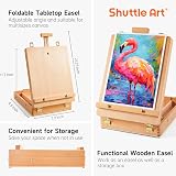 Shuttle Art 65 Pack Acrylic Painting Set with Wooden Tabletop Easel Box view 4