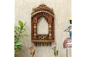 Traditional Wooden Jharokha Wall Hanging Hand Carved Indian Wall Mirror Frame Rajasthani Style Jharokha Window Frame Wall Mou