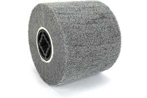 BAISIKY 120x100x19mm Non-Woven Abrasive Wire Drawing Polishing Burnishing Wheel Flap Brush for Surface Treatment Stainless Steel, Aluminum, Copper, and More - 400 Grit