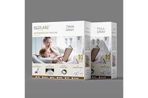 BEDLORE 2 Pack Waterproof Mattress Protector, Noiseless Twin Full Size Mattress Pad with Deep Pocket Fitted Up to 6"-18", Soft Breathable Dirt-Proof Single Bed Mattress Cover for Bedroom (Gray)