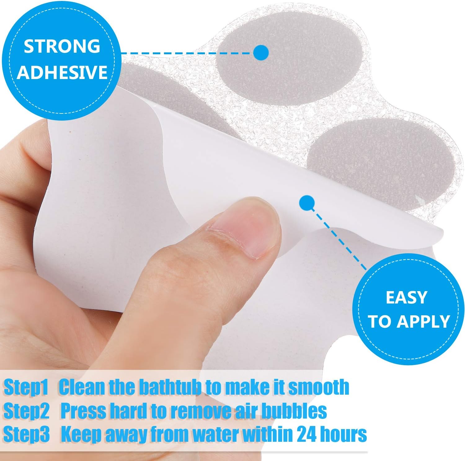 20 Pieces Nonslip Bathtub Stickers Adhesive Paw Print Bath Treads Non