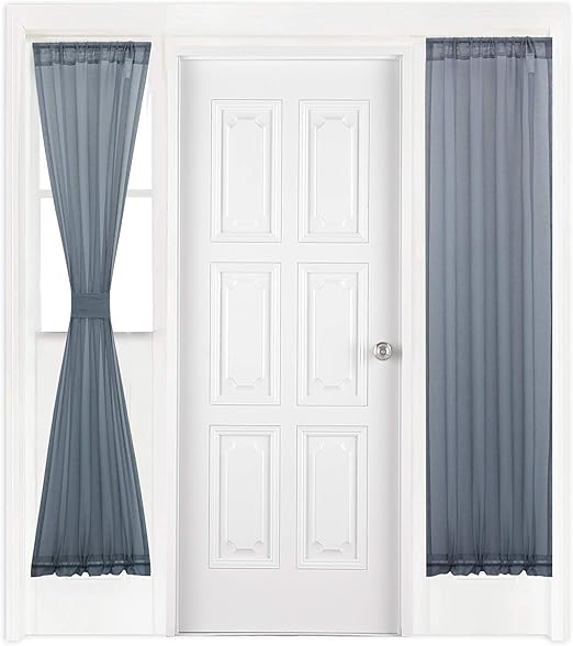 Amazon Com Keqiaosuocai Sidelight Sheer French Door Panel Curtain