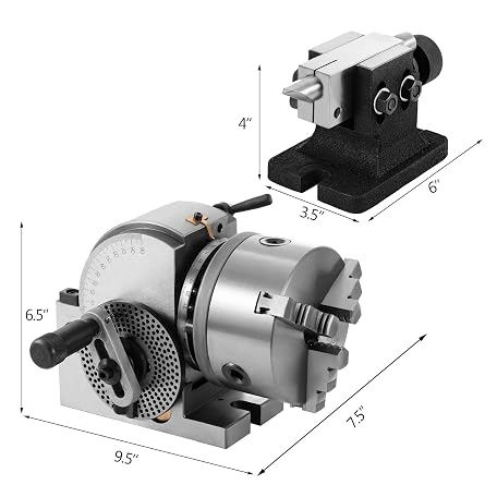 Machineing Divider Mua VEVOR MT2 Divider with Jaw Chuck, Rotary Table with Indexing Height ...