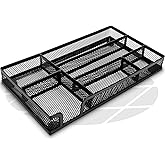 Subeauty Desk Drawer Organizer Tray Versatile Metal Mesh Desk Organizers and Accessories for Office Supplies, School, Home, 10.34 x 6.1 x 1.38 Inches