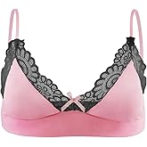 ABAFIP Men's Sissy Lingerie Lace Underwear Floral Bra Bowknot Strappy Bra Top Crossdressing Nightwear