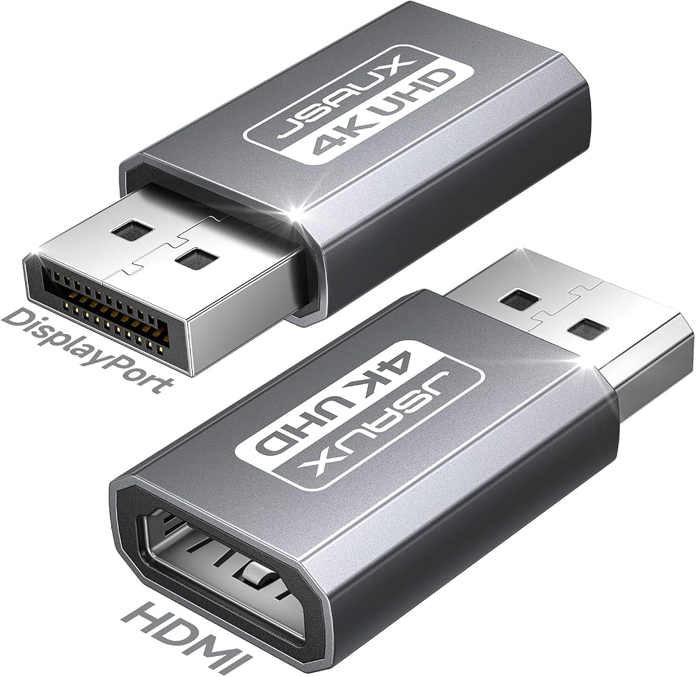 JSAUX DisplayPort to HDMI Adapter 2 Pack 4K@30Hz Dual Monitor Plug & Play
