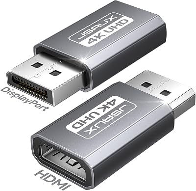 JSAUX DisplayPort to HDMI Adapter 2 Pack 4K@30Hz Dual Monitor Plug & Play