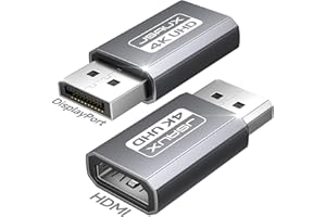 JSAUX 4K DisplayPort to HDMI Adapter 2-Pack, DP PC to HDMI Monitor Converter Video UHD 2K@120Hz,4K@30 DP to HDTV Male to Fema