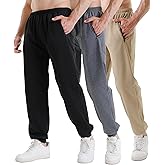 Monster Guardians 3 Pack Sweatpants for Men Athletic Gym Workout Mens Joggers with Zipper Pockets Active Running Pants