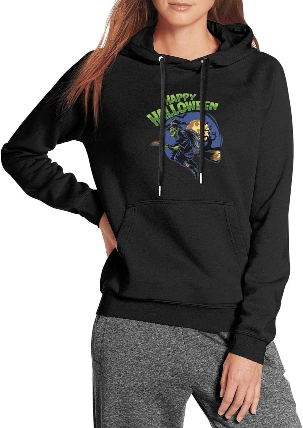 Amazon.com: Halloween Witch and Fliying Broom Halloween Sweaters for Women Long Sleeves with 
