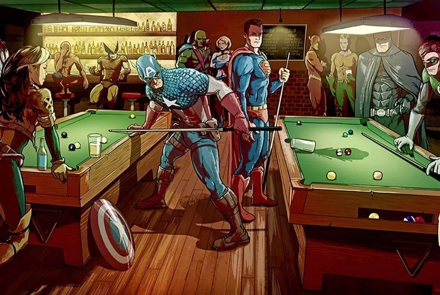 QFQ Cartoon Anime Batman Jigsaw Puzzle 300/500/1000 Piece Hero Puzzle Adult Kit Wooden Toy Unique Gift Modern Home Decompression for Child kid Birthday Gifts ( Color : 1500 Piece , Size : 1754 )