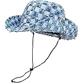 AICHUAN Wide Brim Bucket Sun Hat Packable Cotton Denim Cowboy Sun Hat for Women Men Summer Outdoor Fisherman Cap