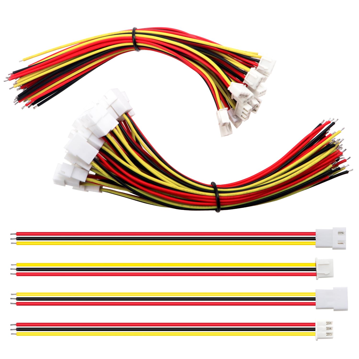 Lyeteung 20 Pairs Mini Micro JST-XH 2.54 Plug Connector, JST 3 Pin Micro Electrical Male and Female Connector Plug Wire Cable, with 150mm 22AWG Wire