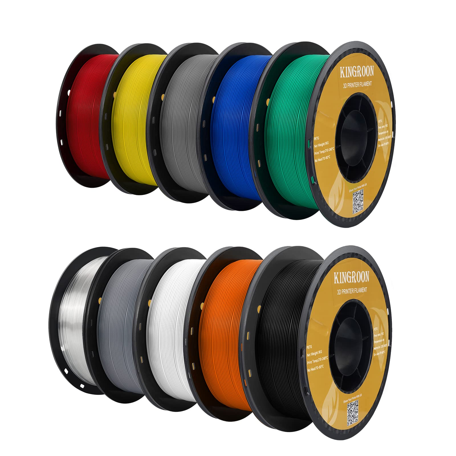 Kingroon PETG 3D Printer Filament, 10
