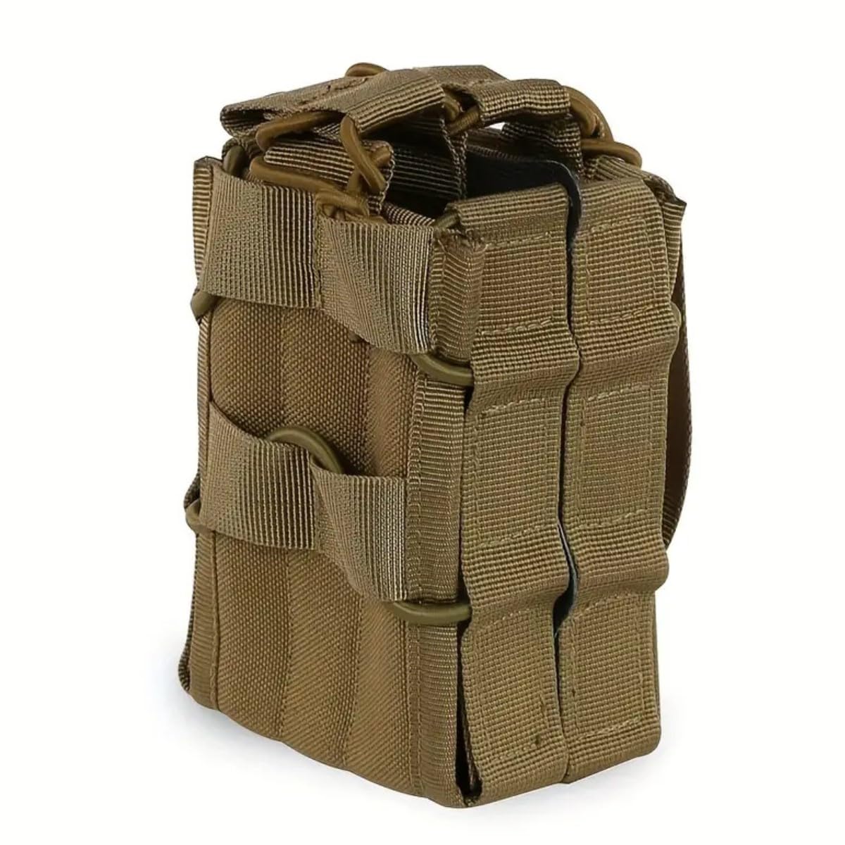 HOUSON Tactical Mag Pouch, Nylon Magazine Pouch Mag Holder Fast Mag Pouch Airsoft Magazine Carrier Pouch Holder for 5.56 Mag, 7.62 Mag Khaki