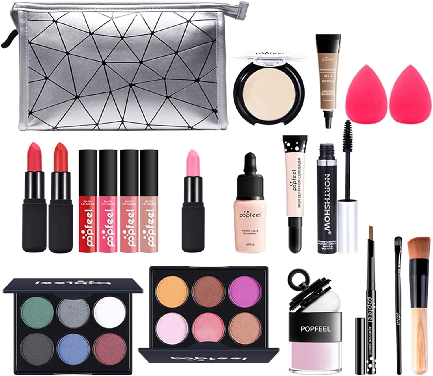 Professional Makeup Set,MKNZOME Cosmetic Starter Kit With Storage Bag