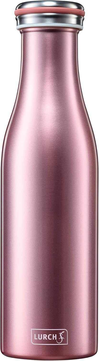 Lurch Germany Thermal Bottle for Hot and Cold Drinks Made of Double-Walled Stainless Steel (Rose Gold, 16, oz. | 0.5l): Kitchen & Dining
