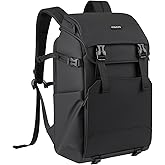 MOSISO Camera Backpack, DSLR/SLR/Mirrorless Camera Bag with Top Flap Pocket, Photography Backpack with 15-16 inch Laptop Compartment&Tripod Holder&Rain Cover Compatible with Canon/Nikon/Sony, Black