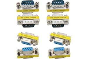 AIMHDUTY RS232 Serial Gender Changer 8-Pack 9 Pin DB9 Male to Male and Female to Female Adapter Coupler Connector for RS232 S