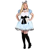 Alluring Alice Costume Dress for Plus Size Women, Adult Storybook Wonderland Outfit