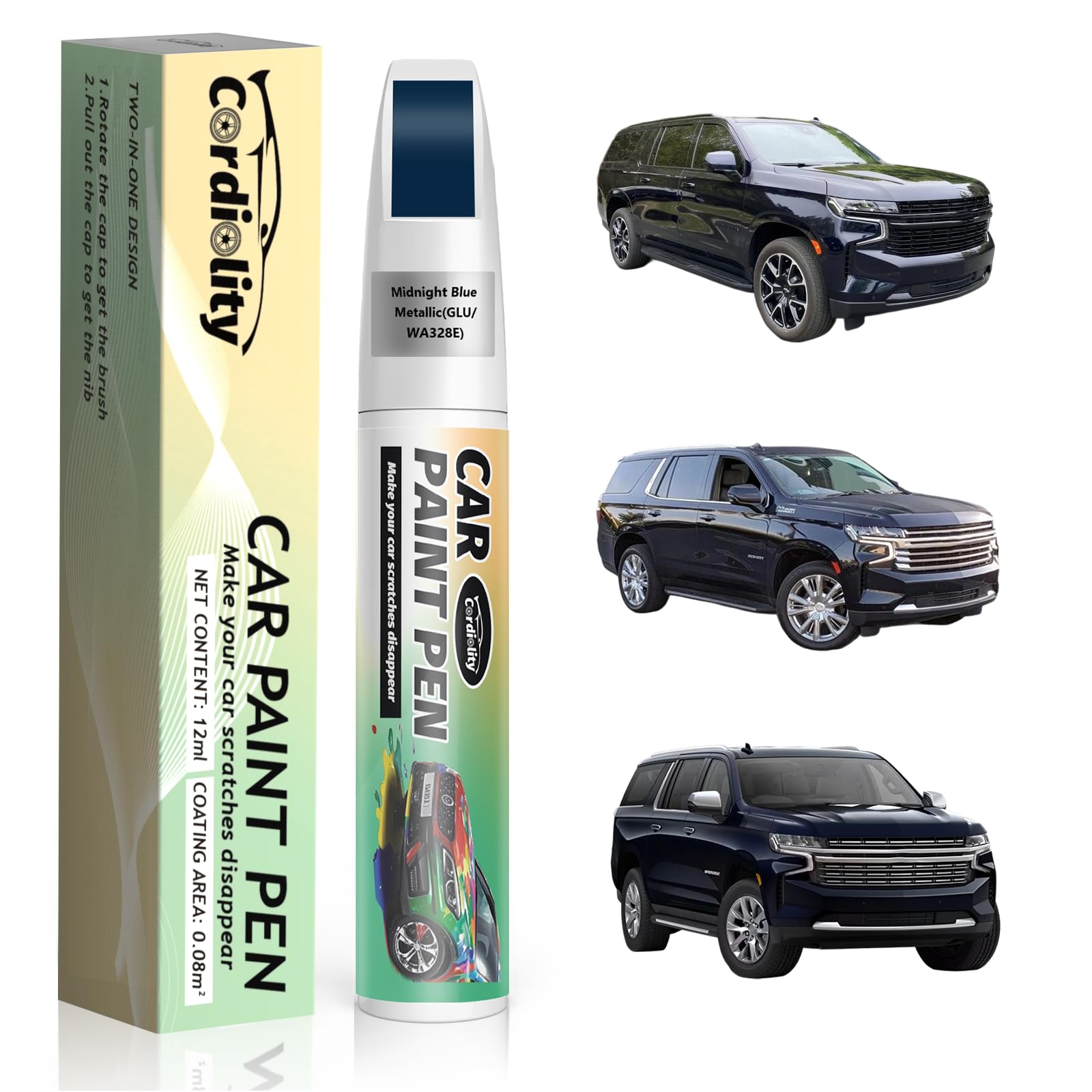 Photo 1 of Car Touch Up Paint Midnight Blue Metallic(GLU/WA328E) for Chevrolet, Color Accurate Car Scratch Repair Remover Pen Fix Auto Paint Chips and Nicks