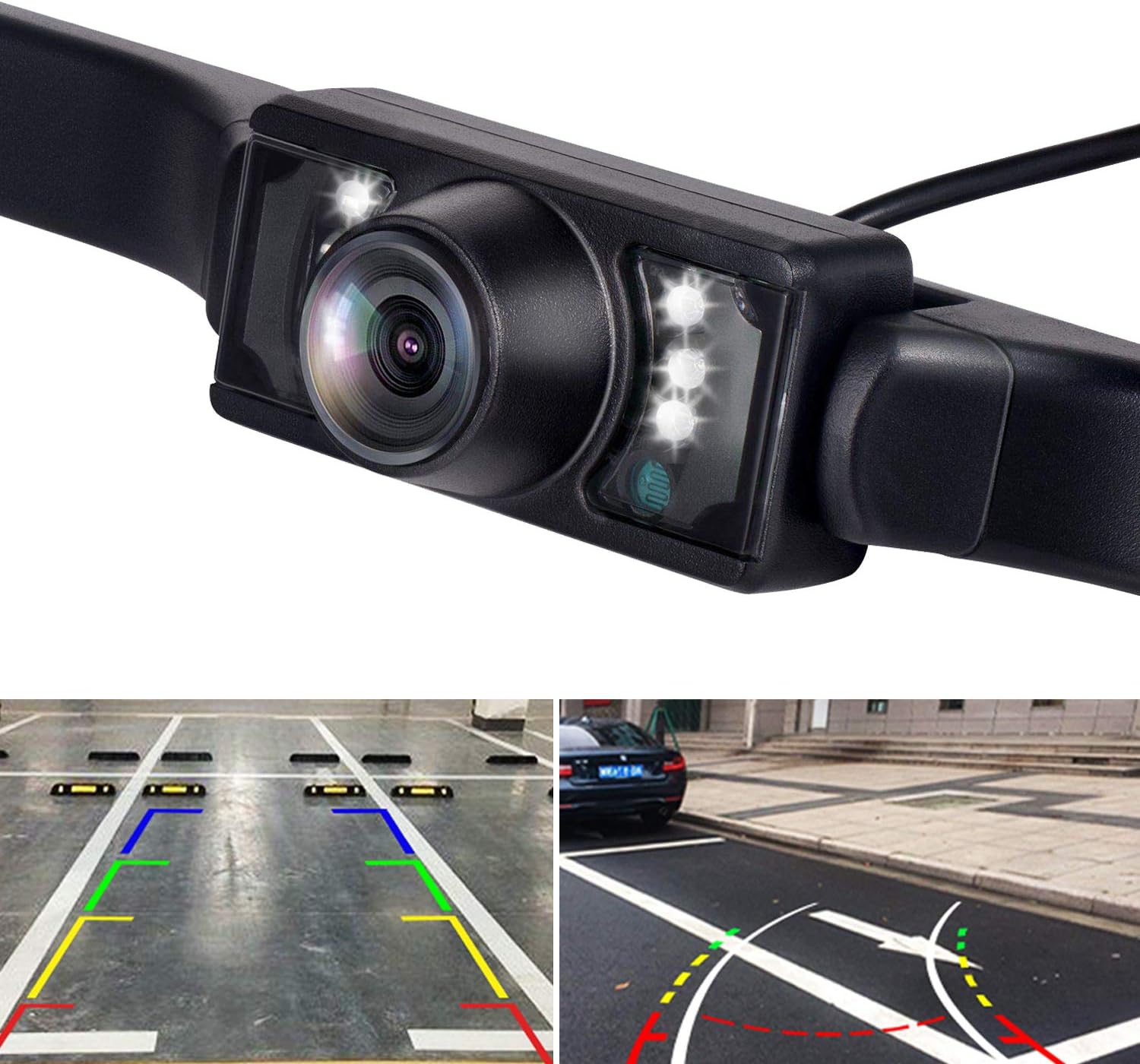 Vehicle License Plate Backup Camera - Car Rear View Reverse Camera,Automotive Backing Camera 120° View Angle Waterproof 7 LED Night Vision Reversing Camera for Trucks/SUV/RV/Pickup/Vans