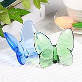 CNCRMEM 2pcs Crystal Butterfly Figurine,Butterfly Collectibles Glass Art Glass Animals Crystal Wedding Decortion for Home Butterfly Gifts for Women(Blue+Green)