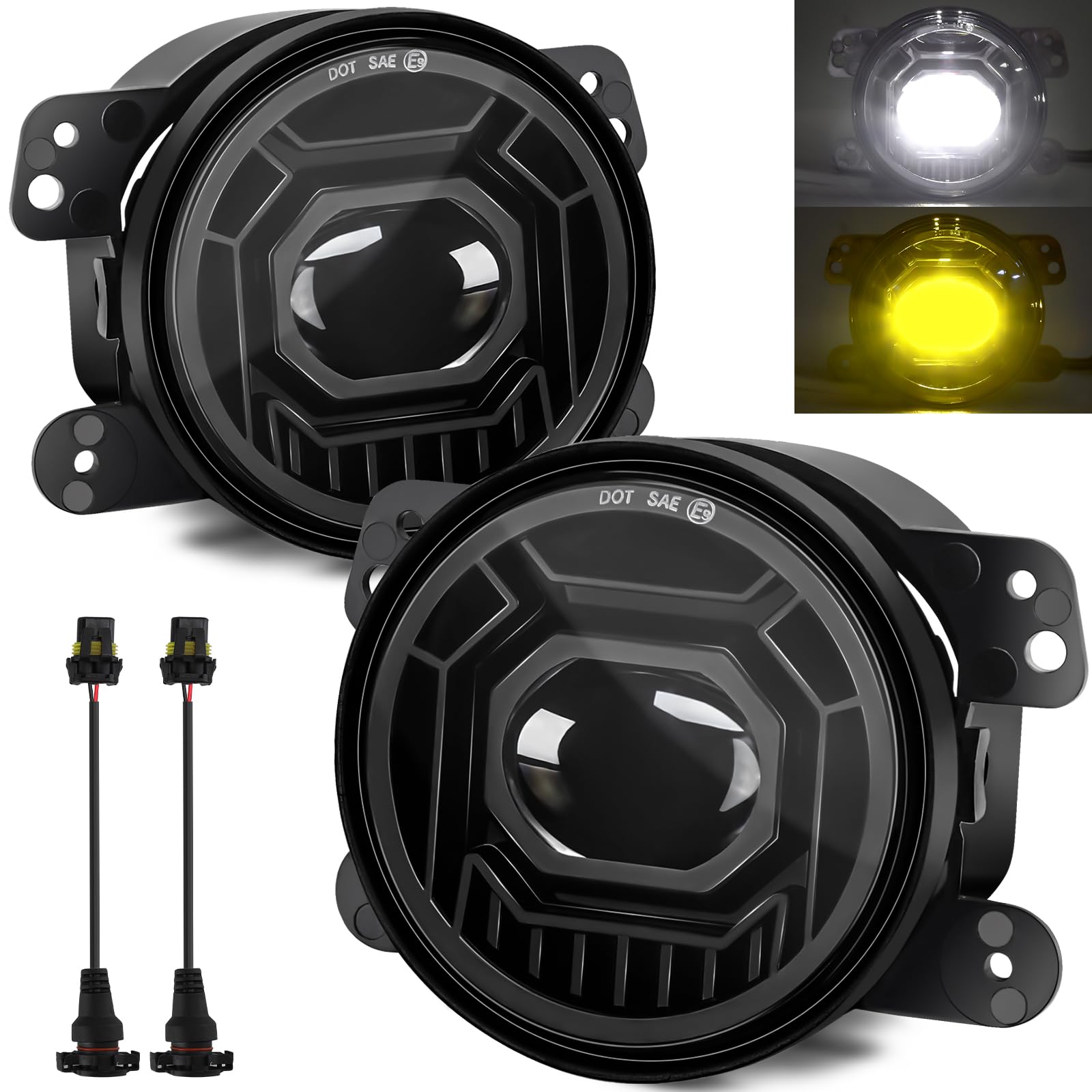 KARSAM 4 Inch Round LED Fog Lights for 2007-2018