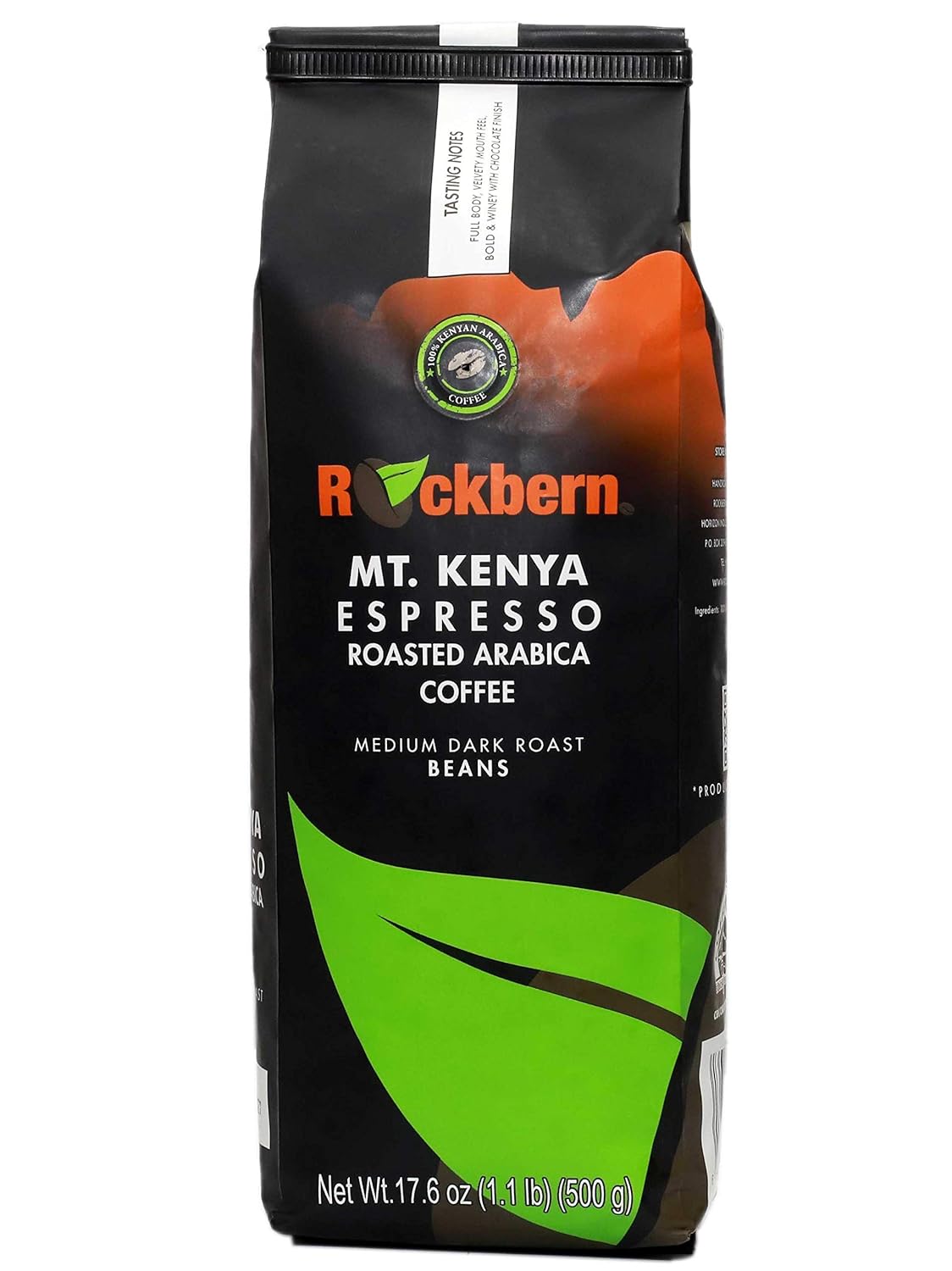 Premium MT. KENYA ESPRESSO Medium-Dark Hand Roasted Whole Bean Coffee. Finest 100% Kenyan Gourmet Arabica Coffee Beans. (Mt. Kenya ESPRESSO, 17.6 oz)