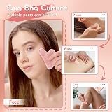 Flagest Rose Quartz Facial Massage Tool Heart Shape view 3