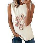 Dokotoo Women's Tank Tops Casual Summer Sleeveless Vest Patchwork Lightweight Crewneck Tunic Shirts