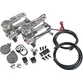 12V 444C 200PSI Dual Value Pack Chrome Air Compressor for Auto/Motorcycle