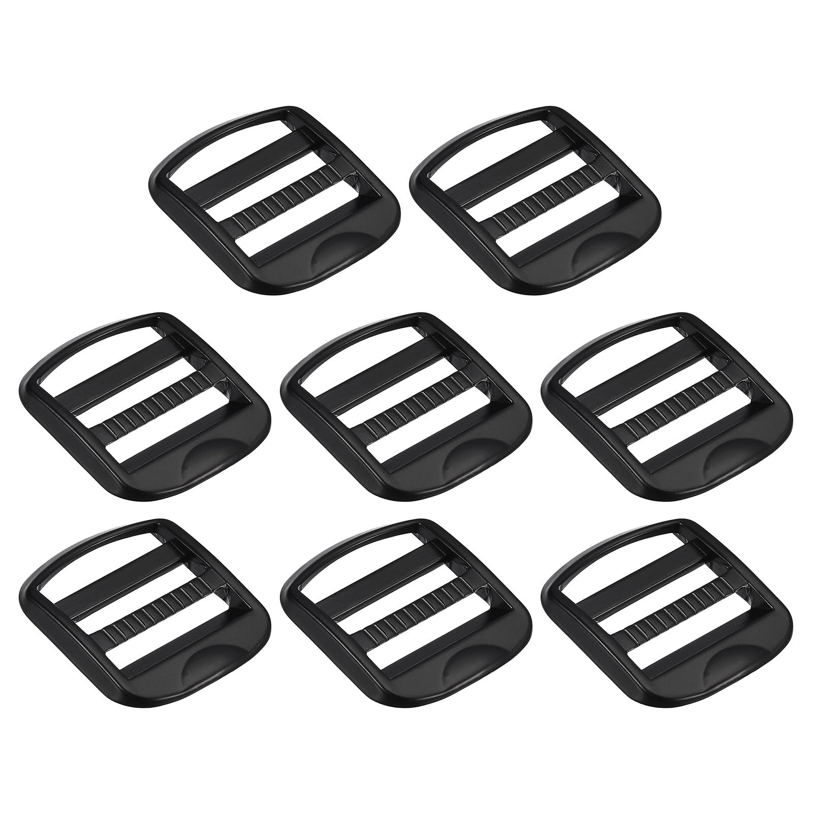 Uxcell Metal Ladder Buckle Slider Tri-Glider Metal Adjustable Buckles, 8pcs 25mm(1") Inner Width for Webbing Backpack Strap, Black