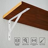 HAOCHEN 8 Heavy Duty Shelf Brackets 300x190mm White Triangle 90 Degree view 3
